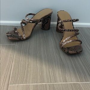 Chic Snake Print Strappy Heels